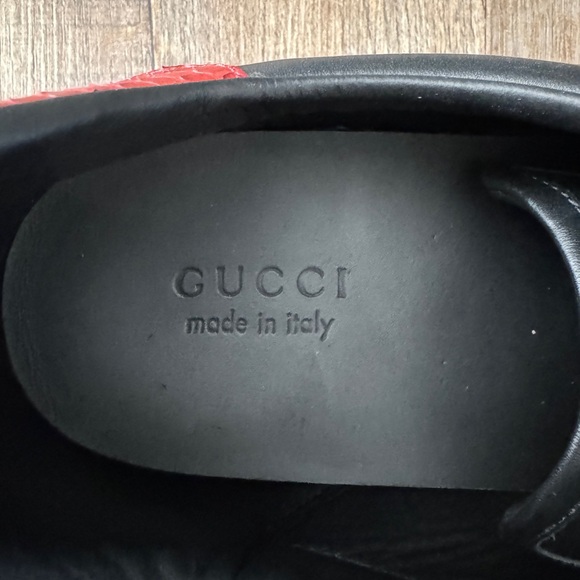 Men’s Gucci Ace Leather Black Sneakers - US Size 14 - Picture 6 of 8